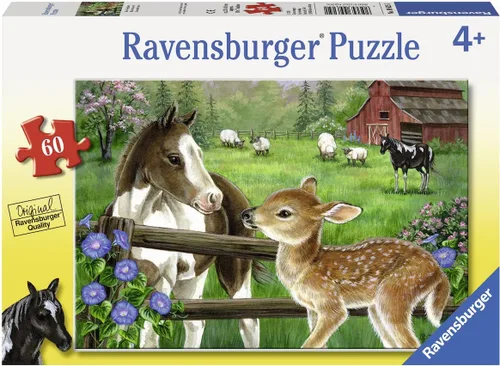 Vista 3 de Ravensburger New Neighbors - Rompecabezas de 60 piezas, piezas de forma única, superficie antirreflejo, ideal para niños, actividad divertida