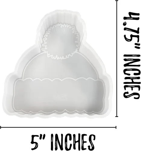 Vista 3 de Gorro de punto con forma de bola CC Freshie, molde de silicona de 4.75 x 5 x 1 pulgadas para cuentas aromáticas perfumadas, vela bohemia