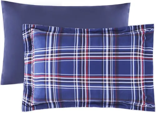 Vista 6 de EMME Bed-in-A-Bag - Juego de edredón de 5 piezas para cama Twin de microfibra cepillada y relleno de plumón sintético, suave y cómodo, lavable a