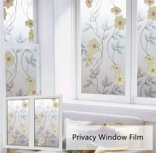 Vista 2 de Emoyi Película decorativa para ventana, película de vidrio estática, sin pegamento, anti-UV, 17.7 x 78.7 pulgadas