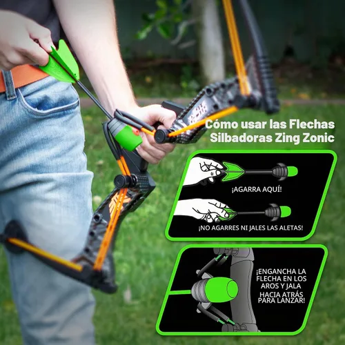Vista 5 de Zing Zonic - Paquete de recambio de flechas silbantes, 10 flechas verdes, compatible con HyperStrike Firetek Z-Tek Z-Curve Z-Bow juguete de tiro