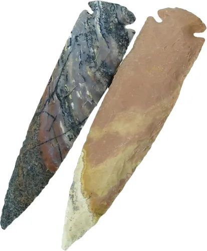Vista 3 de HARMONIZE Reiki - Juego de 2 puntas de lanza de punta de lanza de piedra natural de ágata natural de cristal curativo