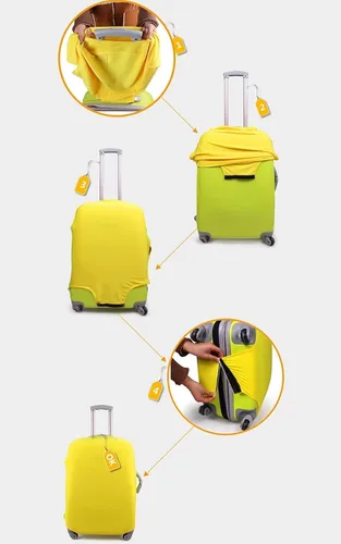 Vista 5 de Doojoayie Funda para equipaje de viaje, protector de maleta de elastano, lavable, para equipaje de 18 a 32 pulgadas, Mandala Boho