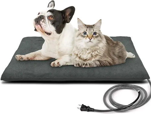 Vista 16 de Almohadilla térmica para mascotas al aire libre para gatos y perros, tapete calefactable para gato y perro con temperatura automática, almohadilla
