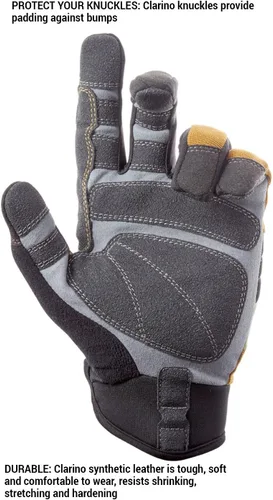 Vista 3 de CLC Custom Leathercraft Contractor XtraCoverage guantes de trabajo con manija flexible