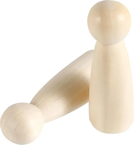 Vista 8 de HOIGON 30 muñecas de madera de 3.5 pulgadas, muñeca de madera sin terminar de 3.543 in para manualidades, boda, decoración de pasteles, pintura