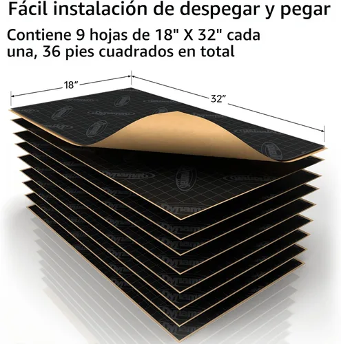 Vista 5 de Dynamat Xtreme Paquete a granel de aislamiento de sonido para auto 10455 – Amortiguación de ruido para piso, puertas, paneles, capó o maletero