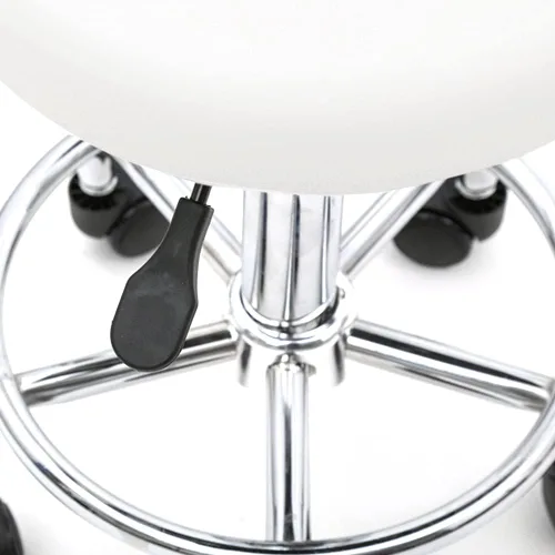 Vista 5 de Silla de salón con ruedas, silla ajustable con tecnología de pestañas con respaldo, asiento giratorio de masaje con ruedas, taburetes hidráulicos