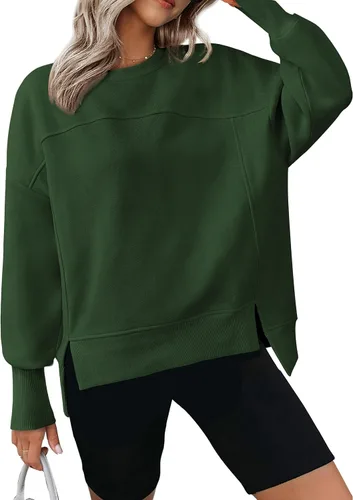 Vista 15 de BTFBM Sudaderas de cuello redondo para mujer Blanco