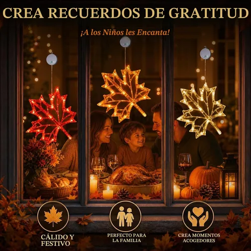 Vista 6 de LOLStar Fall Decor Window Lights 2026, Thanksgiving Decorations LED Lights