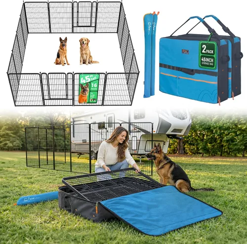 Vista 113 de FXW Rollick - Corralito para perros para patio, campamento con casa rodante, patentado, 24 pulgadas, 2 paneles Fácil instalación, resistente