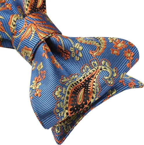 Vista 17 de HISDERN Pajaritas para hombre, corbatín de cachemira para hombre, corbata de lazo y bolsillo cuadrado, juego formal de esmoquin para boda