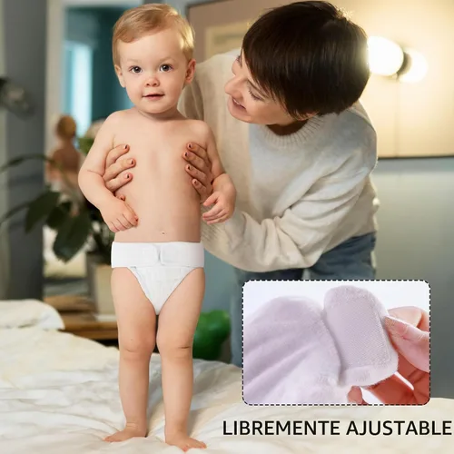 Vista 3 de Max Shape Paquete de 6 pantalones de algodón para bebés niñas y niños, pañales de algodón ajustables de 13 capas