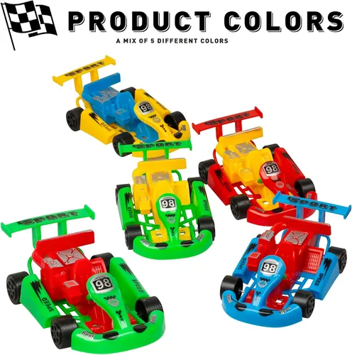 Vista 3 de PROLOSO Pull Back Go Kart - Coches de carreras impulsados por fricción para niños, regalos de fiesta de cumpleaños, bolsas de regalo, premios