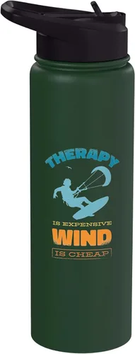 Vista 9 de Kitesurfer Kitesurf Botella de agua aislada de acero inoxidable Azul real