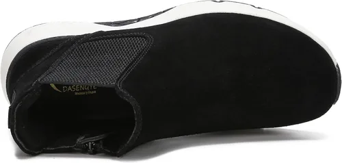 Vista 5 de DASENGYE Botas Chelsea de ante antideslizantes para mujer, botines elásticos de moda, cómodos, sin talón, zapatos para caminar para mujer