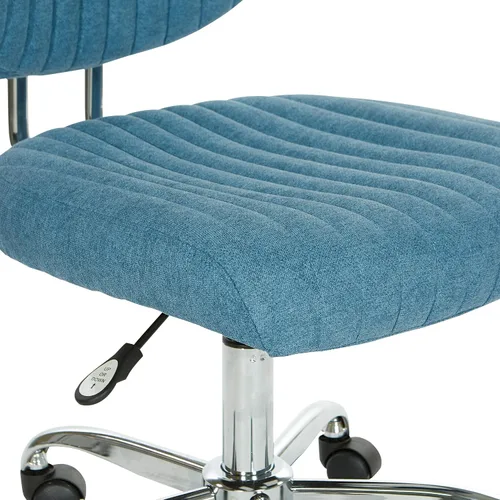 Vista 10 de OSP Home Furnishings Sunnydale - Silla de oficina de felpa ajustable con base cromada, color cielo