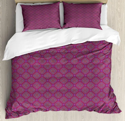 Vista 29 de Ambesonne Cartoon Duvet Cover Set, Pastel Animals Pattern Dragonflies Beetle Ladybug Earth Worm Spring, Decorative 3 Piece Bedding Set with 2 Pillow