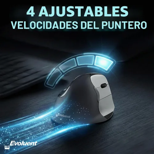 Vista 5 de Evoluent Ratón vertical original del mundo – VMC Classic Wireless USB