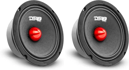 Vista 19 de DS18 PRO-GM6.4B - Altavoz de 6.5 pulgadas, rango medio, bala de aluminio roja, 480 W máximo, 140 W RMS, 4 ohmios, altavoces de puerta de audio