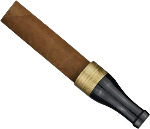 Vista 2 de Portafiltros de puros, juego portátil de boquilla para hombres y mujeres, soporte corto para puros con caja de regalo (dorado)