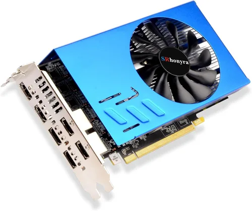 Vista 10 de Tarjeta gráfica GTX 1050 Ti 4 GB 4HDMI 128-Bit Quad Monitor Tarjeta de Video GDDR5 para múltiples pantallas, proyección o pared de video