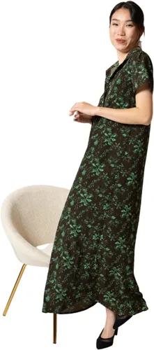 Vista 4 de Vestido camisero de manga corta de verano para mujer