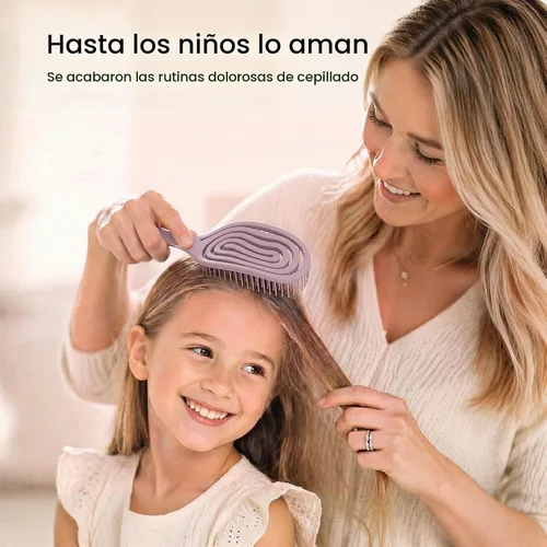 Vista 6 de AIMIKE Cepillo de pelo flexible en espiral para cabello fino, desenredante 2-Púrpura