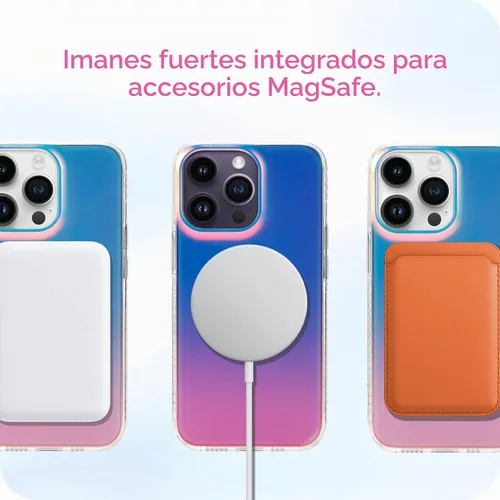 Vista 4 de LONLI Hue - Funda magnética para iPhone 15 Pro - [Compatible con Magsafe] - [Parachoques absorbente de impactos 360°]