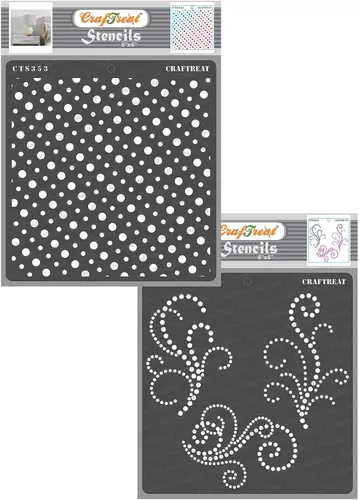 Vista 6 de CrafTreat - Plantillas reutilizables con puntos florales para pintar sobre madera, lienzo, papel, tela, suelo, pared y azulejos, adorno con cuentas