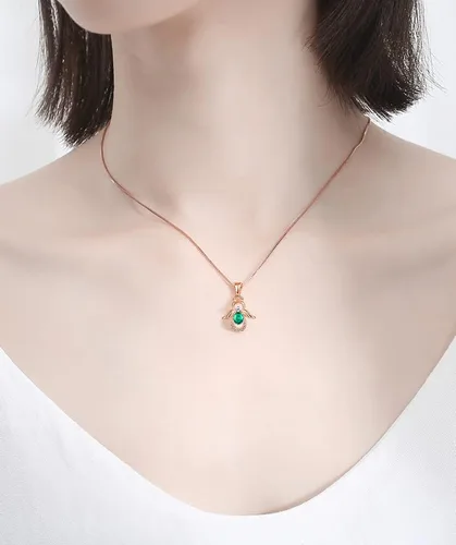 Vista 4 de SKA Women Angel Pendant Necklace with Birthstone Zirconia,Women Jewelry Anniversary Birthday Gift for Wife Mom Girls Couple, Daily Wear Necklaces