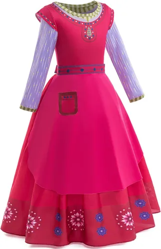 Vista 2 de Wish Asha - Disfraz de princesa para niñas, trajes de cosplay con accesorios para fiestas de Navidad