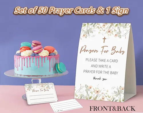 Vista 3 de Decoraciones bohemias para baby shower, oraciones para bebé, tarjetas de oración para baby shower, Biblia de bebé, juegos de baby shower, tarjetas