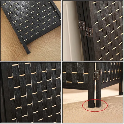 Vista 2 de Pantalla divisora de madera de 6 x 6 pies, divisor de pared para separación de habitaciones, pantalla de privacidad para interiores, independiente
