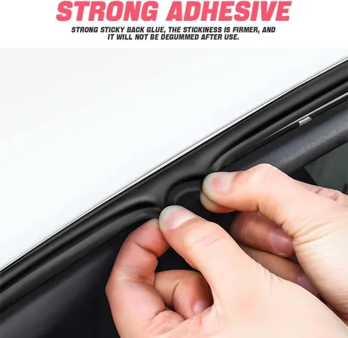 Vista 3 de Tira de sellado de goma autoadhesiva de doble capa para puerta de automóvil, 5 agujeros, aislamiento de ruido, protector de bordes, accesorios