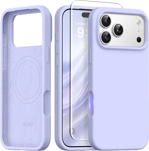 Vista 61 de GONEZ Funda magnética para iPhone 14, compatible con Magsafe, con protector de pantalla + protector de cámara, forro de microfibra antiarañazos