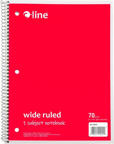 Vista 3 de Cuaderno de 1 materia, rayas anchas, negro, caja de 24 (22041-CT)