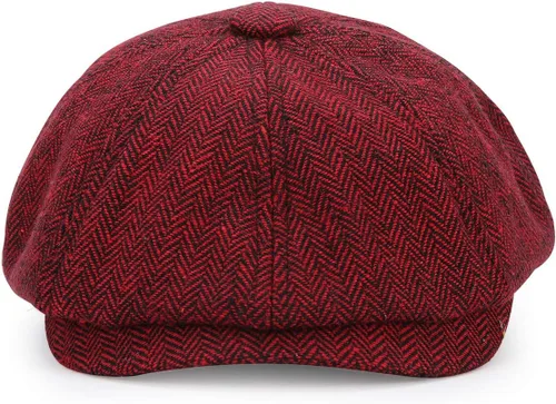 Vista 8 de Newsboy - Gorra para hombre, mezcla de lana de tweed de espiga