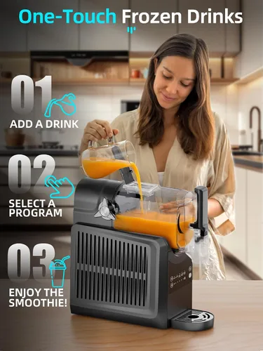 Vista 5 de VNN Máquina de granizado – Máquina de granizado de 92 onzas para el hogar, no necesita hielo, máquina de bebidas congeladas y granizados, 5 Negro