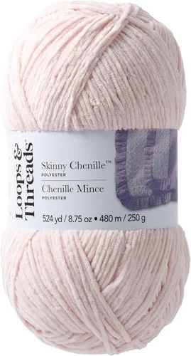 Vista 4 de Loops & Threads Hilo fino de chenilla - Hilo para tejer, ganchillo, tejer y manualidades - Azul, poliéster, 8.75 oz Azul Pájaro