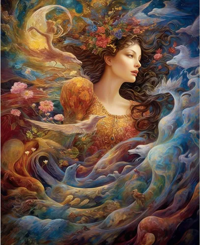 Vista 8 de Tucocoo Flower Woman - Pintura por números para adultos, kits de pintura al óleo digital sobre lienzo con pinceles y pigmento acrílico, hermosas