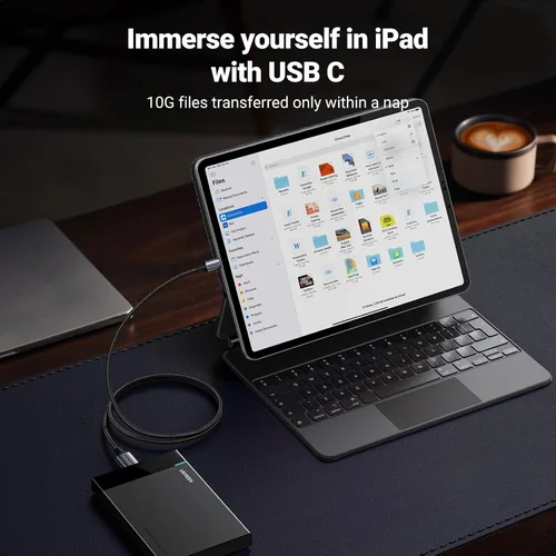 Vista 4 de UGREEN 10 Gbps Cables de disco duro Micro B a USB C, 1.5 pies USB C a Micro B, cable de disco duro externo compatible con MacBook Pro/Air