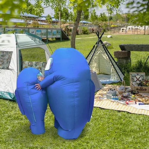 Vista 3 de Timisea Disfraz inflable de astronauta divertido disfraz de Halloween para fiesta escolar, juego de máscaras