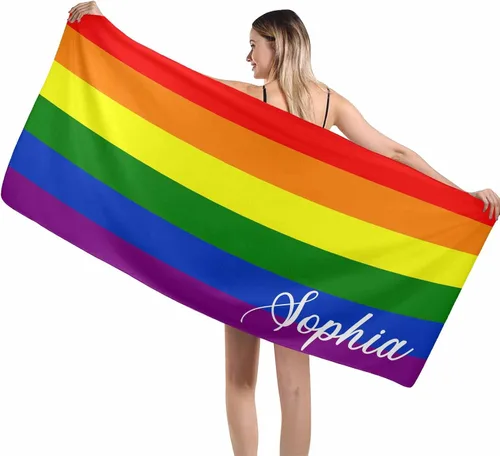Vista 23 de MyPupSocks Toallas de playa para niñas, toallas personalizadas de teñido anudado con nombres para niños y adultos, toallas de playa personalizadas