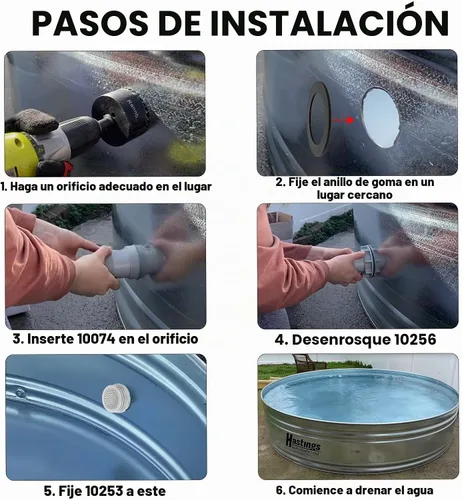 Vista 6 de Kit de arandela de tuerca de conector de filtro roscado de piscina 10744 10256 10255 para Intex