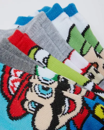 Vista 7 de Mario Paquete de 5 calcetines invisibles Nintendo para niños