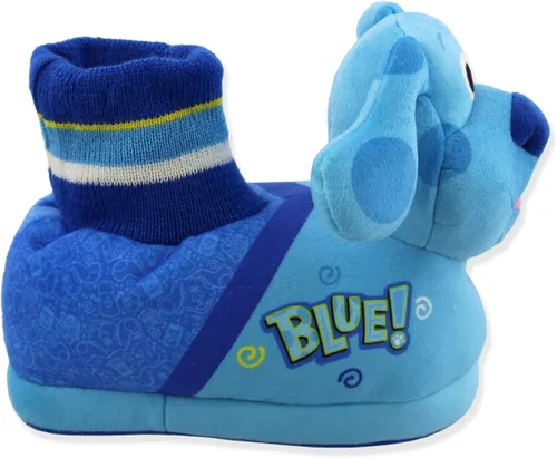 Vista 5 de Nickelodeon Blue's Clues & You - Pantuflas de felpa 3D para niños pequeños