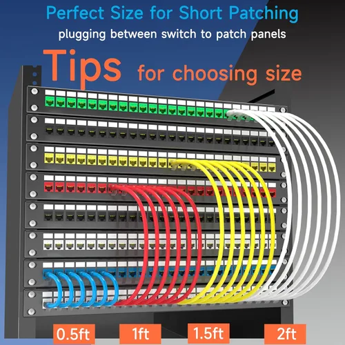 Vista 6 de Cable de Parche Ethernet Cat6 de 0.5 pies (Paquete de 10), Cable de Parche Cat6 para Centros de Datos, Cable Cat 6 10G, Cables de Parche de Red