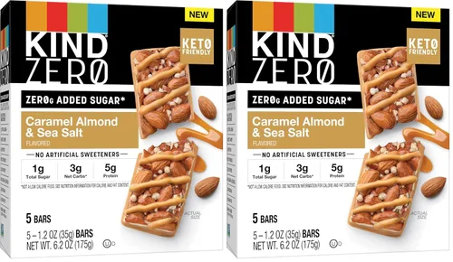 Vista 7 de KIND ZERO - Barras sin azúcar añadida, mantequilla de maní y chocolate oscuro, aperitivos aptos para ceto, libres de gluten, con 0.18 oz