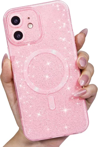 Vista 97 de LoeoeL Funda para iPhone 12 con Purpurina Compatible con Magsafe, Femenina Linda Brillante Magnética Mag Safe Bonita Funda para Teléfono